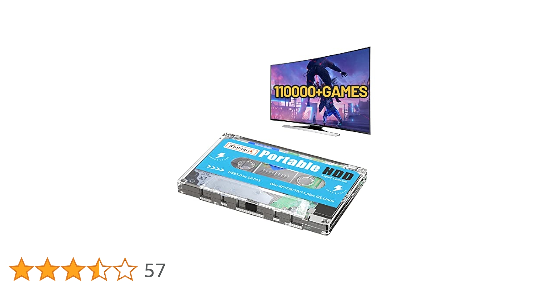 Kinhank , Letrobat ゲームエミュレータHDD 500gb Amazon.co.jp: Kinhank 500G HDD ポータブルゲームドライブ